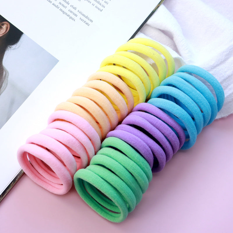 50 Pieces Set Girl Colorful Ornament Nylon Elastic Hair Band