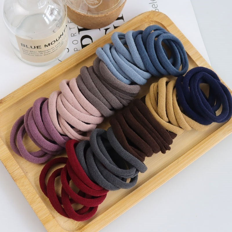 50 Pieces Set Girl Colorful Ornament Nylon Elastic Hair Band