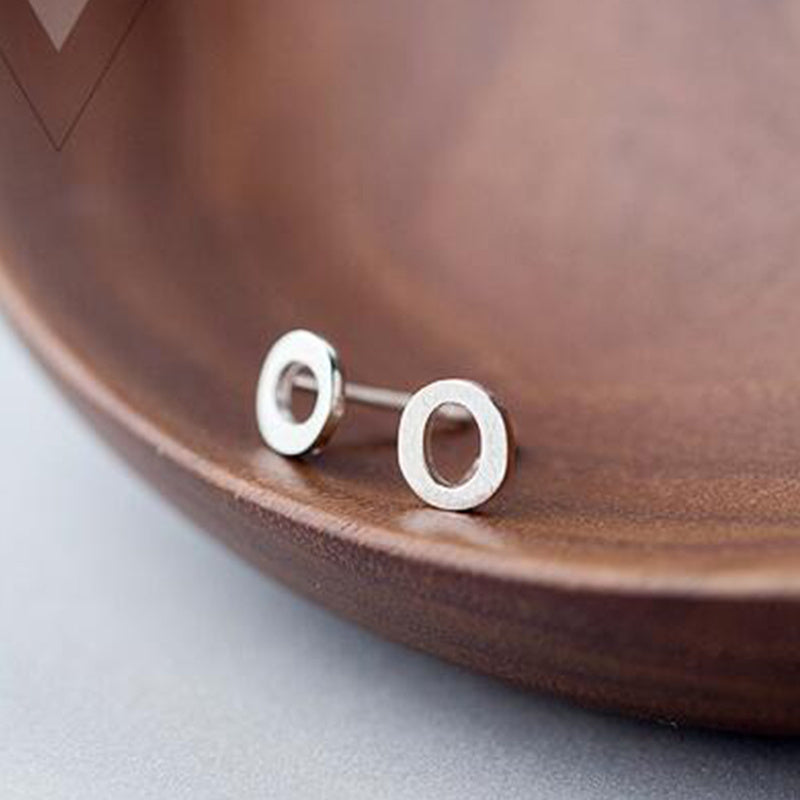 26 English Alphabet Stud Earrings Women's Copper Silver Plated